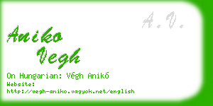 aniko vegh business card